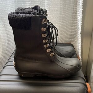 Sperry Black Fleece-Lined Boots